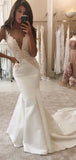 Mermaid V-Neck Vintage Elegant Wedding Dresses with Appliques WD030