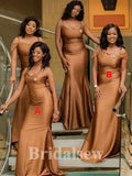 Mismatched Chocolate Elegant Simple Mermaid Long Formal Bridesmaid Dresses BD182
