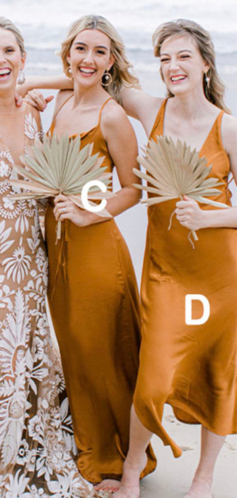 Mismatched Elegant Formal Long Bridesmaid Dresses, Beach Wedding Guest Dress BD124