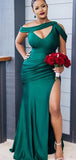 Mismatched Emerald Green Modest Popular Plus Size Elegant Long Formal Bridesmaid Dresses BD225
