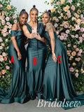 Mismatched Mermaid Green Formal Elegant Bridesmaid Dresses BD069