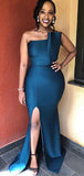 Mismatched Navy Blue Mermaid Unique New Satin Plus Size Modest Long Formal Bridesmaid Dresses BD203