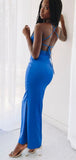 Modest Mermaid Blue Spaghetti Straps Custom Simple Prom Dresses PD165