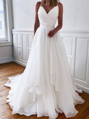 New Arrival A-line Popular Simple Beach Vintage Wedding Dresses WD042