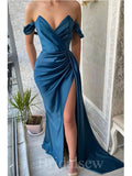 New Arrival Off The Shoulder Slit Popular Mermaid Elegant Modest Women Long Evening Prom Dresses PD619
