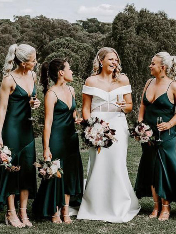 New Arrival Simple Dark Green Formal Bridesmaid Dresses BD075