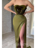 New Best Stylish Strapless Slit Mermaid Elegant Long Women Evening Prom Dresses PD796