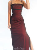 New Mermaid Spaghetti Straps Vintage Stylish Long Women Best Evening Prom Dresses PD1008