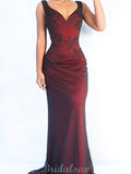 New Mermaid V-Neck Sleeveless Vintage Stylish Long Women Best Evening Prom Dresses PD1009