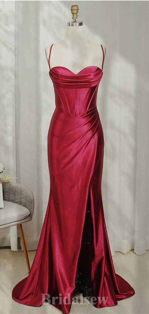 New Popular Best Spaghetti Straps Stylish Unique Mermaid Long Party Evening Prom Dresses, PD1260
