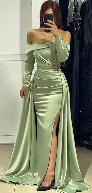 New Stylish Strapless Unique Mermaid Long Sleeves Elegant Long Party Evening Prom Dresses, PD1251