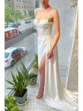 Off White Spaghetti Straps Popular Mermaid Elegant Modest Women Long Evening Prom Dresses PD618