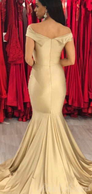 Off the Shoulder Mermaid Formal Black Girls Slay Evening Long Prom Dresses PD517