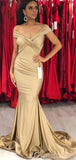 Off the Shoulder Mermaid Formal Black Girls Slay Evening Long Prom Dresses PD517