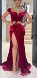 Off the Shoulder Mermaid Velvet Party Long Women Evening Prom Dresses PD763