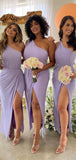 One Shoulder Lilac Mermaid Most Popular Elegant Long Formal Bridesmaid Dresses BD134