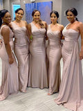 One Shoulder Mermaid Most Popular Elegant Long Formal Bridesmaid Dresses BD133