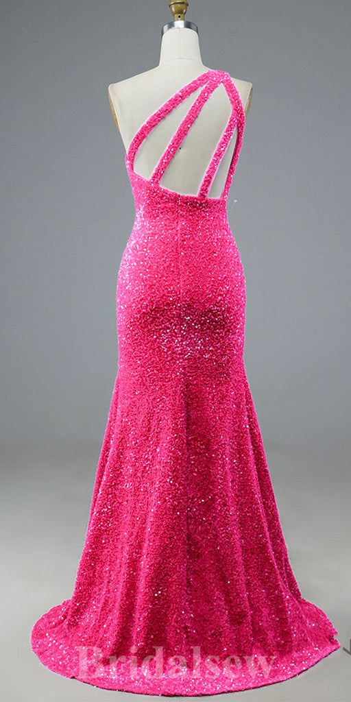 One Shoulder Sequin Sparkly New Mermaid Glitter Popular Long Party Evening Prom Dresses PD970