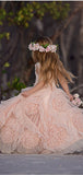 Pink Custom Cute Unique Popular Best Tulle Cinderella Princess Flower Girl Dresses FG012