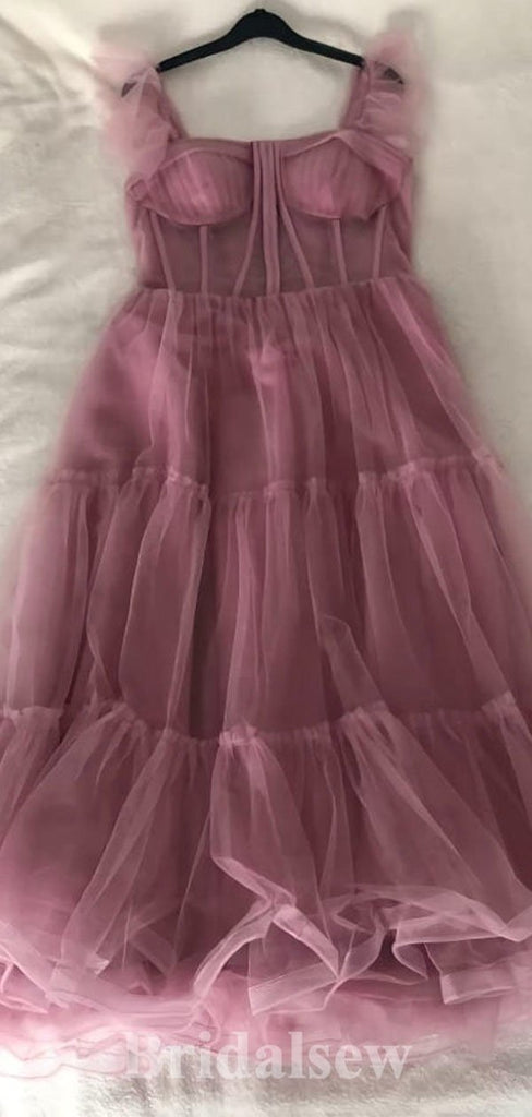 Pink Tulle New Short Prom Dresses, A-line Off Shoulder Fairy Princess Homecoming Dresses, HD023