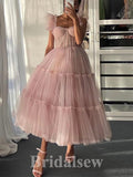 Pink Tulle New Short Prom Dresses, A-line Off Shoulder Fairy Princess Homecoming Dresses, HD023