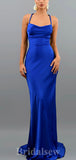 Popular Modest Mermaid Royal Blue Sexy Simple Evening Long Prom Dresses PD166