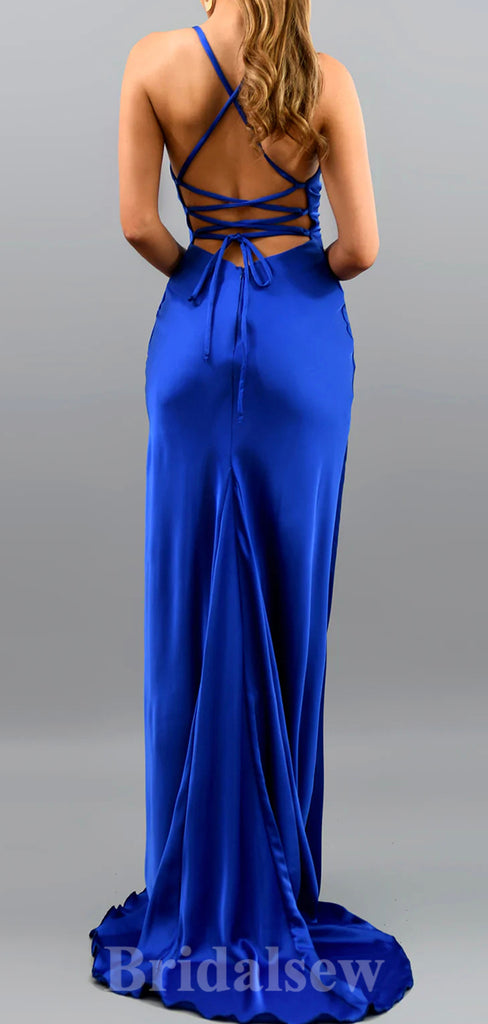 Popular Modest Mermaid Royal Blue Sexy Simple Evening Long Prom Dresses PD166