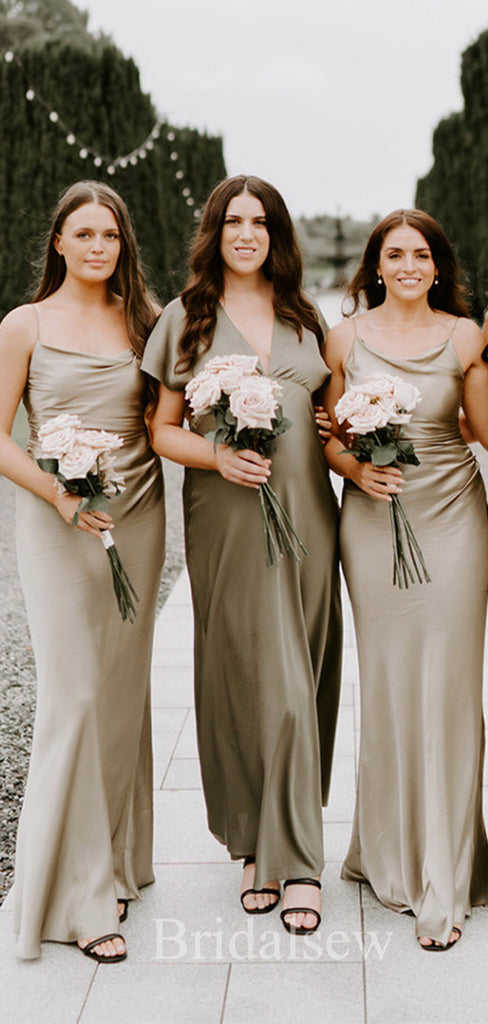 Popular Simple Cheap Mismatched Elegant Long Formal Bridesmaid Dresses BD171