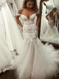 Pretty Mermaid Off the Shoulder Most Popular Wedding Dresses WD020