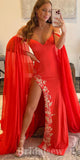 Red Mermaid New Unique Vintage Long Elegant Evening Prom Dresses PD1024