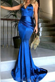 Royal Blue Mermaid Popular Simple Evening Prom Dresses PD102
