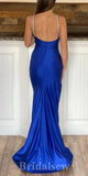 Royal Blue Mermaid Simple New Elegant Slit Long Party Evening Prom Dresses PD983