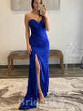 Royal Blue Strapless Mermaid Simple New Elegant Long Party Evening Prom Dresses PD984