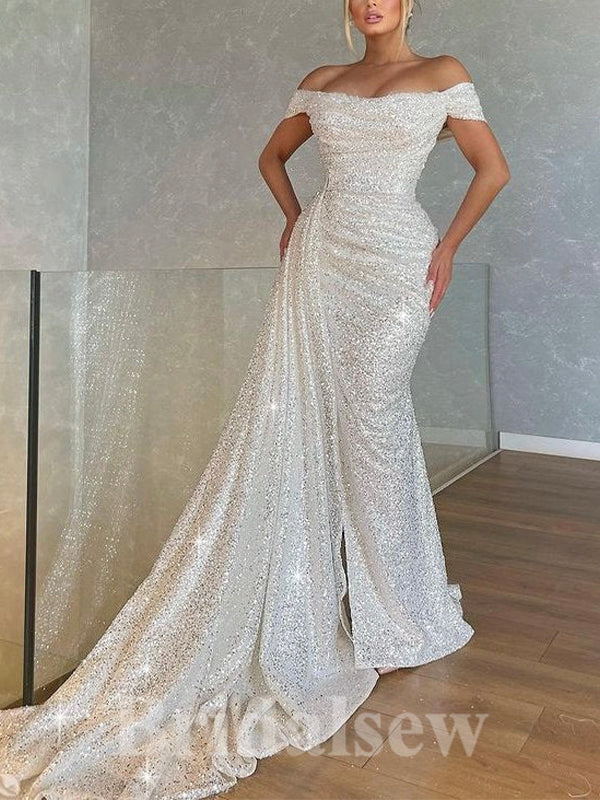 Sequin Sparkly Mermaid Modest Long Party Women Prom Dresses, Fashion Evening Dress PD682