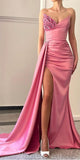 Sexy Mermaid Satin Elegant Formal Black Girls Slay Evening Long Prom Dresses PD542