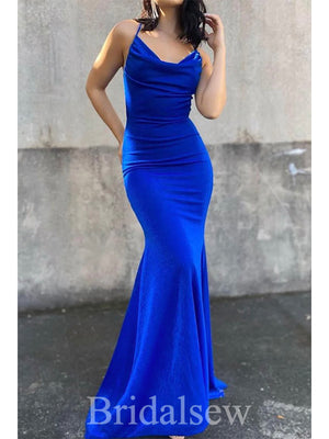 Sexy Straps Royal Blue Simple Fashion Mermaid Elegant Party Women Long Evening Prom Dresses PD638