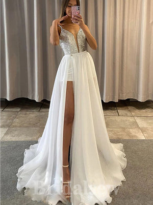 Silver Sequin Sparkly Spaghetti Straps Modest Popular Long Women Evening Prom Dresses PD814