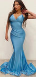 Simple Mermaid Modest Straps Best Long Elegant Evening Prom Dresses PD1028