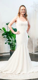 Simple Mermaid Spaghetti Straps Beach Garden Vintage Long Wedding Dresses WD383