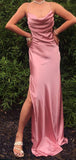 Simple Mermaid Spaghetti Straps Elegant Formal Elegant Long Prom Dresses PD318