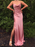 Simple Mermaid Spaghetti Straps Elegant Formal Elegant Long Prom Dresses PD318