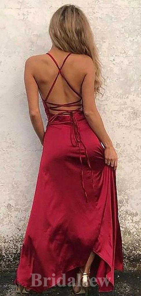 Simple Spaghetti Straps Long Mermaid Stylish Modest Evening Prom Dresses PD943