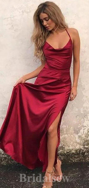 Simple Spaghetti Straps Long Mermaid Stylish Modest Evening Prom Dresses PD943