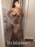 Simple Spaghetti Straps Mermaid Stylish Elegant Long Women Evening Prom Dresses PD757