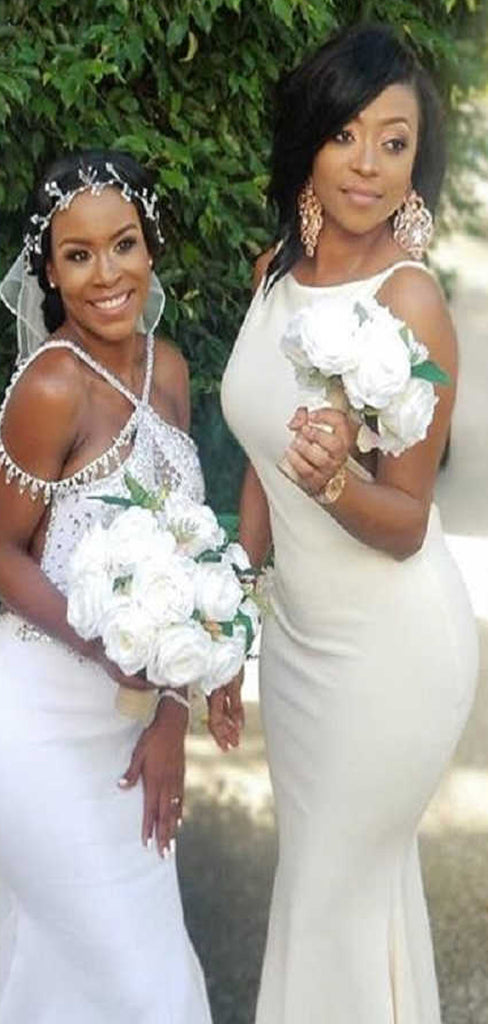 Popular Simple Mermaid Long Elegant Bridesmaid Dresses BD017