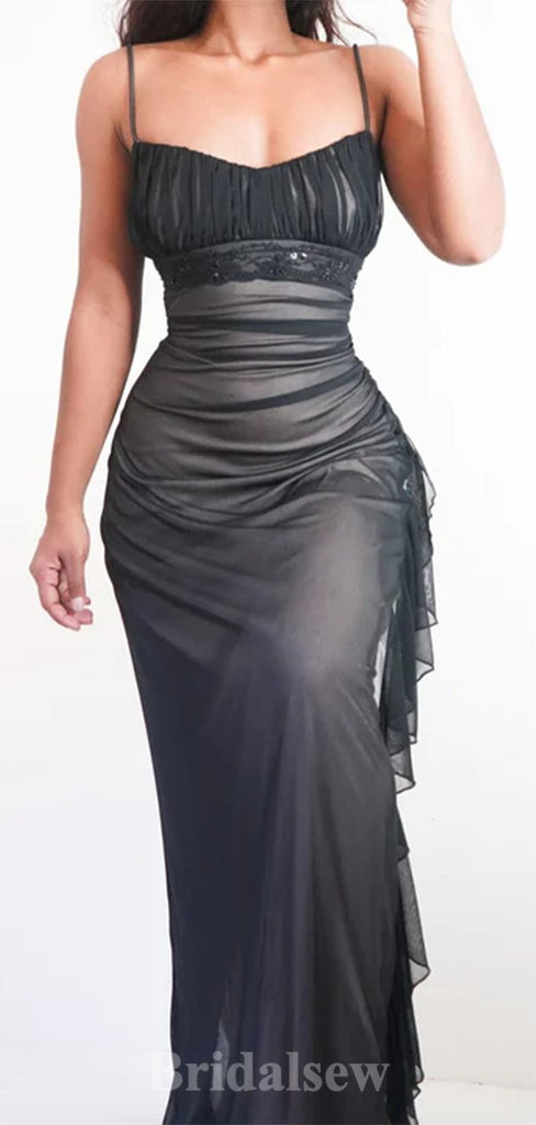 Spaghetti Straps Elegant Mermaid Best Modest Long Party Evening Prom Dresses PD1349
