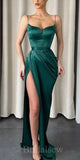 Spaghetti Straps Simple Mermaid Sexy Satin Black Girls Slay Women Long Evening Prom Dresses PD594