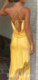 Spaghetti Straps Simple Sexy Unique Modest Stylish Long Women Evening Prom Dresses PD754