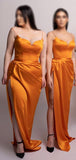 Spaghetti Straps Yellow Red Blue Satin Unique Plus Size Elegant Long Beach Formal Bridesmaid Dresses BD228