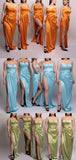 Spaghetti Straps Yellow Red Blue Satin Unique Plus Size Elegant Long Beach Formal Bridesmaid Dresses BD228